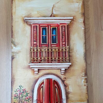 handmade-wooden-frame-red-door